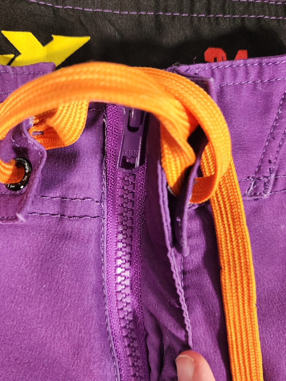 Fly Racing Board Shorts Purple Multicolor Polyester Drawstring Zip Flat Front - Picture 5 of 8